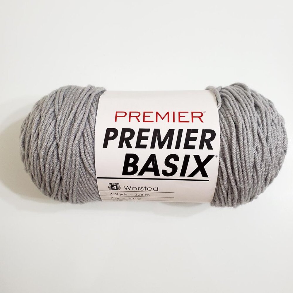 Premier Basix Yarn Worsted Light Gray 7oz 359yds Acrylic